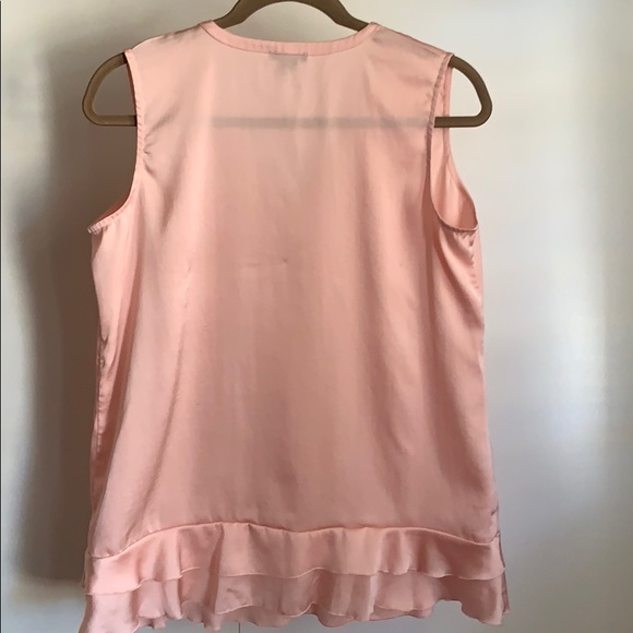 Women’s V-Neck Sleeveless Blouse with Ruffle Hem - Picture 2 of 5